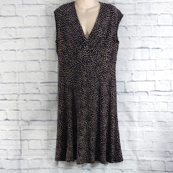 Chaps Dress Polka Dot Empire Waist Sz XL - Picture 1 of 5